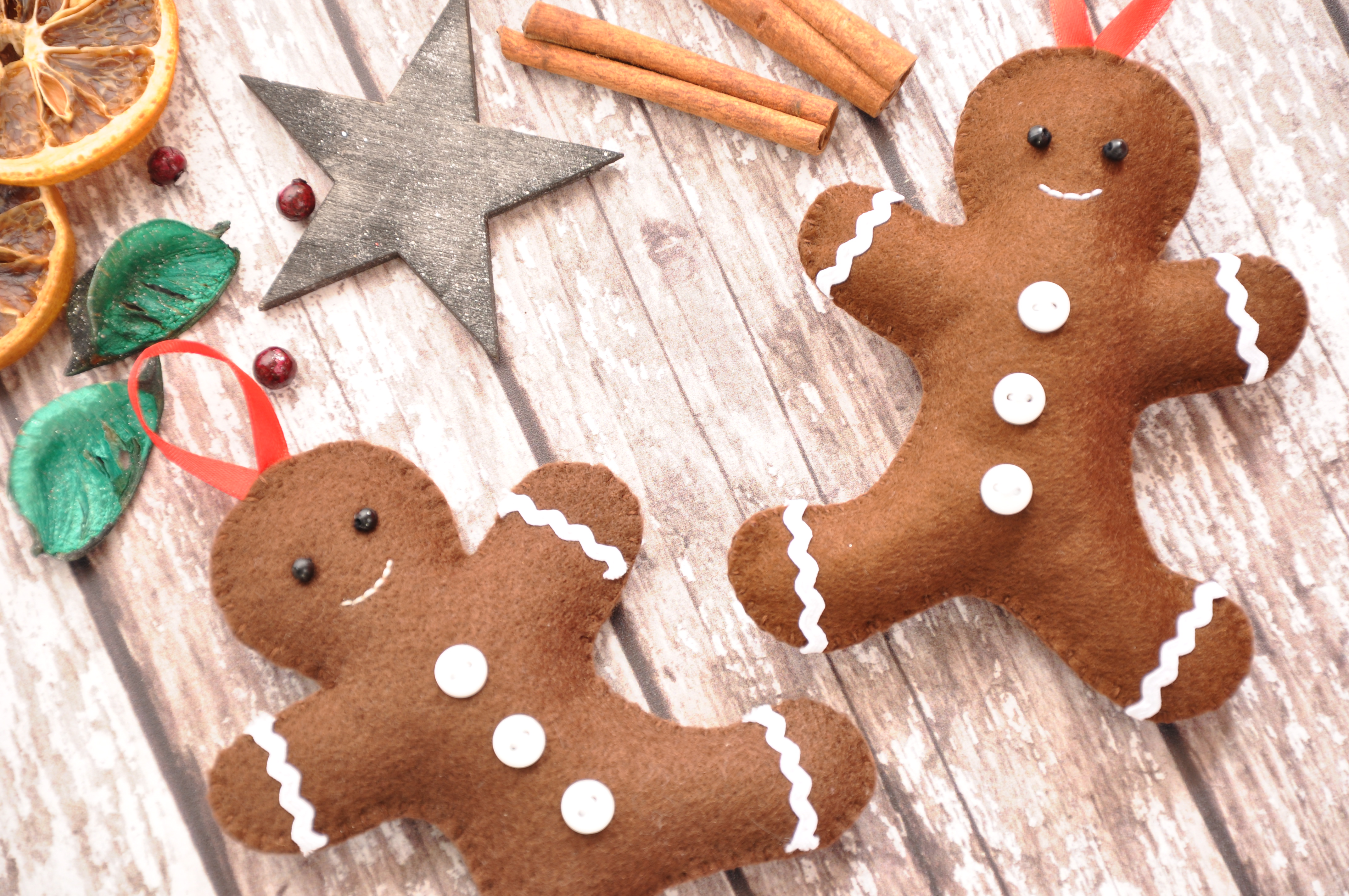 Tutorial: make a gingerbread man Christmas decoration