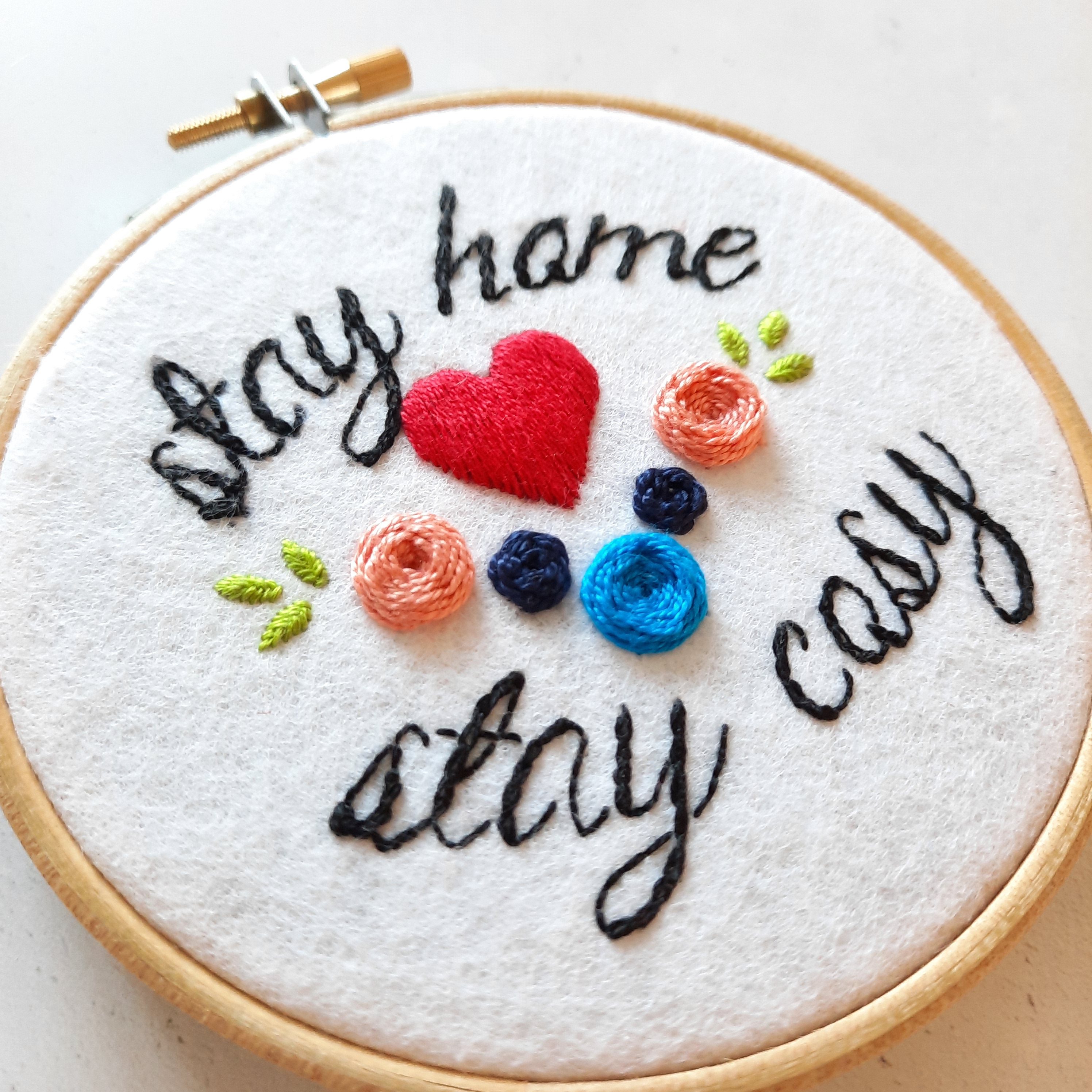 Free Embroidery Pattern: Stay Home Stay Cosy